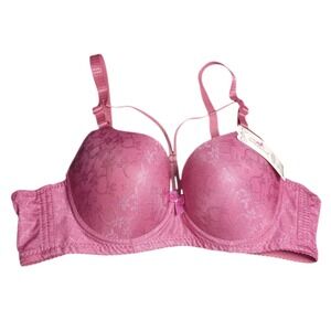 Duoqingguniang‎ Underwire Push Up Criss Cross Back Bra Pink NWT SKUW573